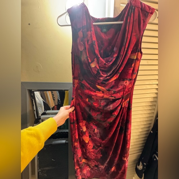 Ralph Lauren Red and Pink Floral Midi Dress - Picture 2 of 5